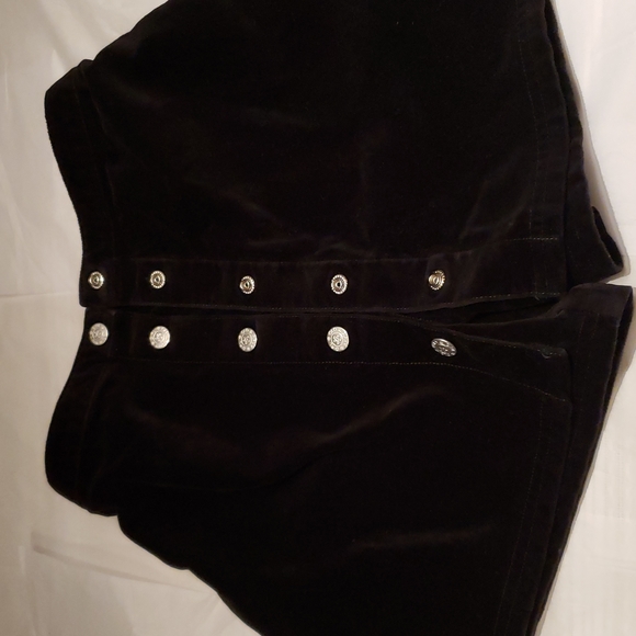 OLD NAVY Skort Girls Snap Buttons Front Cotton Velour Velvet Black - Picture 5 of 12